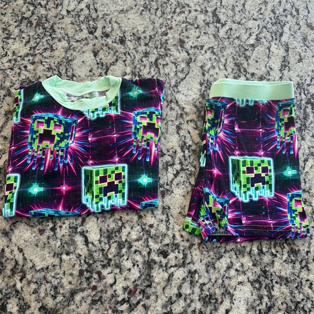 Minecraft Bamboo Pajama Set - Picture 1 of 6